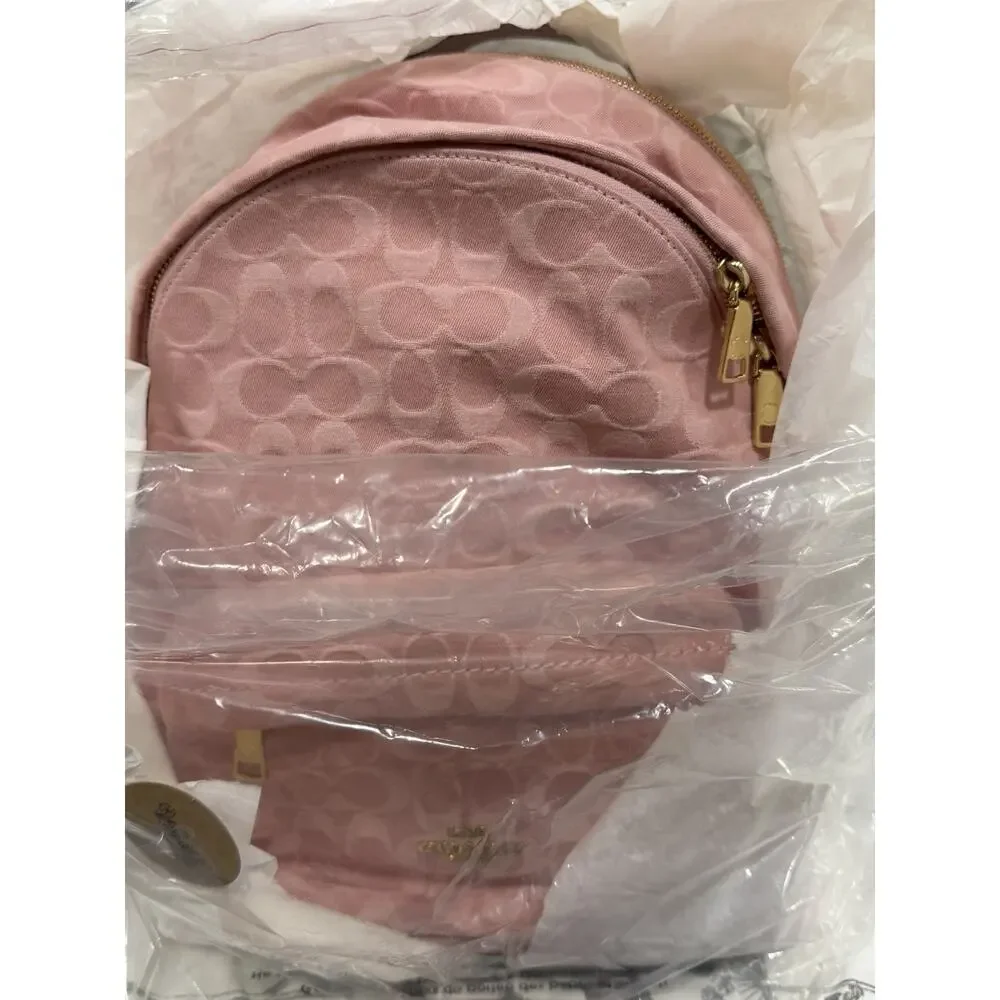 B1-008 Coach Taylor Backpack in Signature Pink Denim CER70 NWT